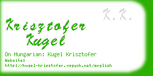 krisztofer kugel business card